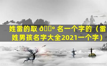 姓雷的取 🌺 名一个字的（雷姓男孩名字大全2021一个字）